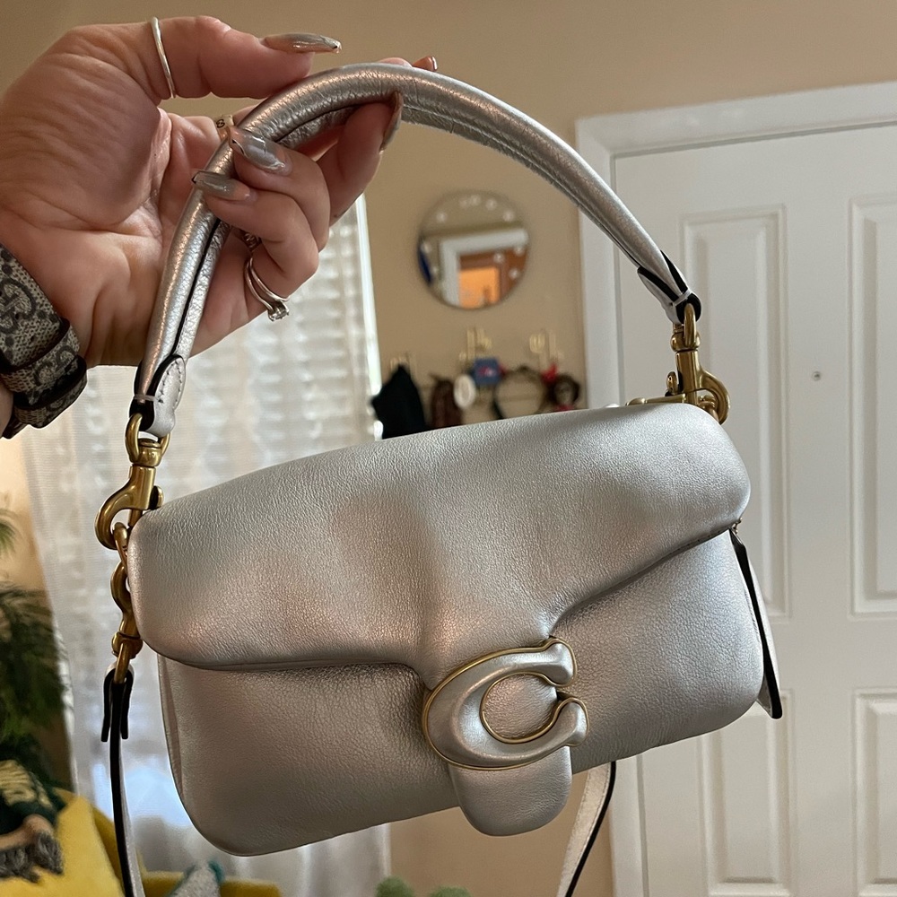 Coach Silver Metallic Tabby Purse